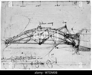 Ponte Girevole Di Leonardo Da Vinci Circa Inchiostro Della Penna