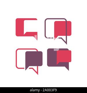 creative colorful dialog balloons bubble speech logo vector icon Stock Vector