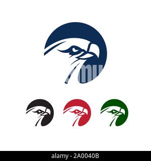 creative and modern head of hawk bird logo design vector illustrations Stock Vector