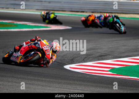 Misano Adriatico, Italy. 15th Sep, 2019. Marc Marquez leads the race on the circuit of the Marco Simoncelli circuit in Misano Adriatico (Photo by Luca Marenda/Pacific Press) Credit: Pacific Press Agency/Alamy Live News Stock Photo