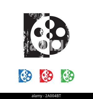 cinema movie reel of film logo vector template Stock Vector
