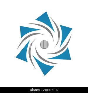 abstract water wind spinning turbine logo design vector illustrations Stock Vector