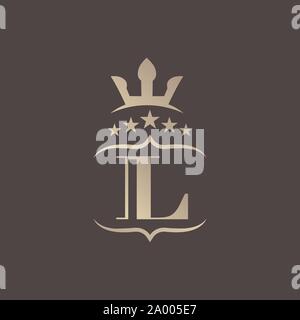 classic and elegant letter L for vintage luxury logo design vector illustration Stock Vector
