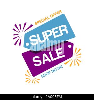 speciall offer super sale banner. poster big sale special offer discounts Vector illustration. Stock Vector