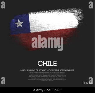 Chile Flag Made of Glitter Sparkle Brush Paint Vector Stock Vector