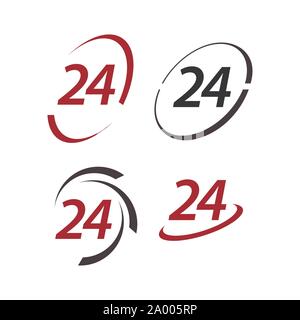 24 hours service vector icon. day/night services button symbol. illustration of 24/7 sign isolated over a white background. Stock Vector