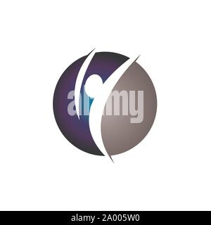 abstract healthy people logo with round elements Stock Vector