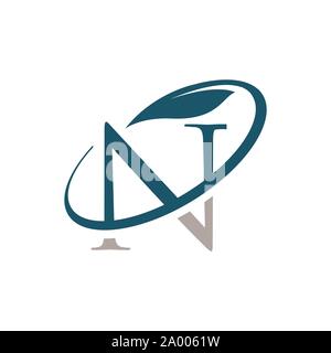 Logo N, Initial Letter N Logo, Blue Color Square Alphabet Icon Design, letter logo N ilustration eps 10 Stock Vector
