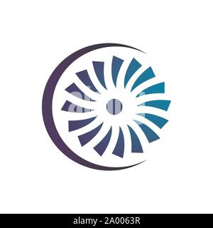 turbine icon vector flat illustration for graphic and web design isolated on black background  turbine icon trendy and modern turbine Stock Vector