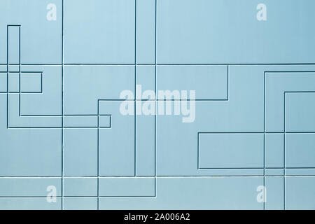 Architecture fragment of concrete wall with geometric lines pattern Stock Photo
