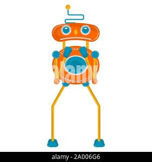 Sad robot toy on a white background - Vector Stock Vector