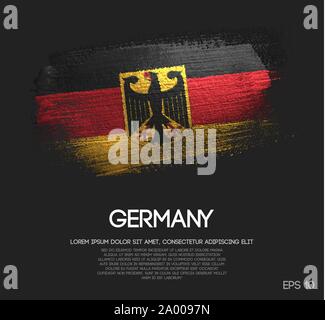 Germany Flag Made of Glitter Sparkle Brush Paint Vector Stock Vector