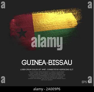 Guinea-Bissau Flag Made of Glitter Sparkle Brush Paint Vector Stock Vector