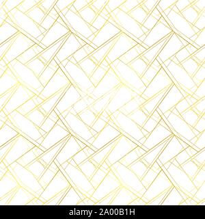 White seamless pattern with golden threads. Luxury Stock Vector