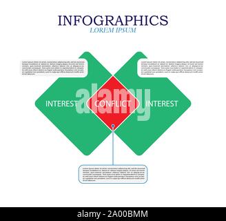 Conflict of interest, business or Finance. Infographics. Stock Vector