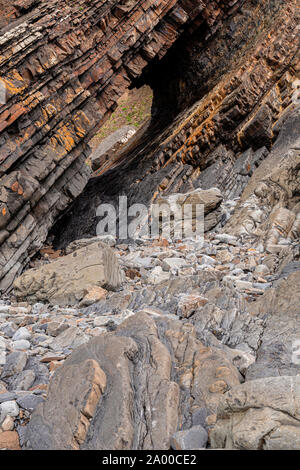 Rock formations at Hartland Quay, Devon, England Stock Photo
