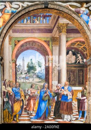 Circumcision of Jesus in the Temple, fresco by Bernardino Luini, Early Renaissance, Santuario della Beata Vergine dei Miracoli, Saronno, Province of Stock Photo