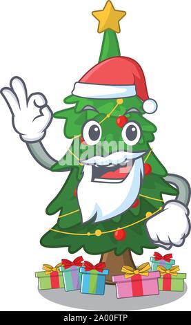 Santa christmas tree toy shaped a character Stock Vector