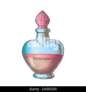 Potion Bottle In Heart Shape Color Vector Stock Vector