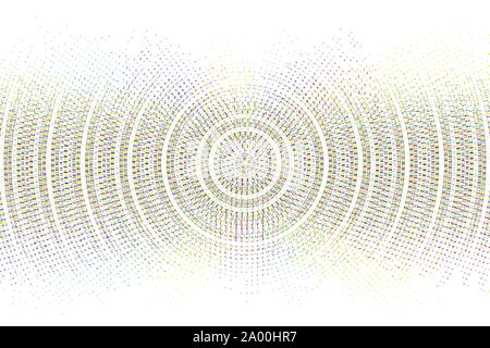 Abstract vector circle glitched background Stock Vector