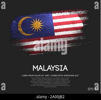 Malaysia Flag Made of Glitter Sparkle Brush Paint Vector Stock Vector