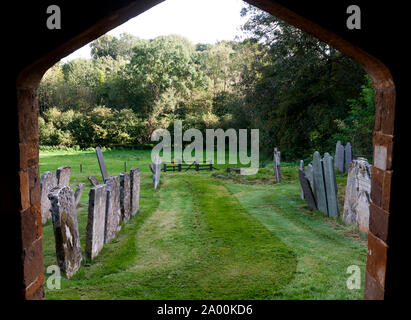 View from the south porch of St. Michael and All Angels Church, Loddington, Leicestershire, England, UK Stock Photo