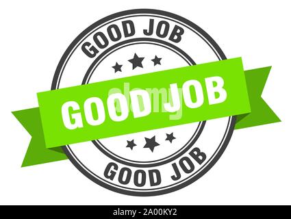 good job label. good job green band sign. good job Stock Vector