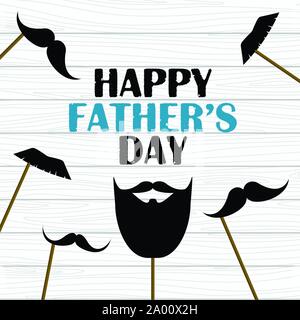 Happy fathers day. Greeting card with photo props Stock Vector