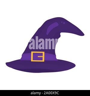 Halloween witch hat isolated on a white Stock Vector
