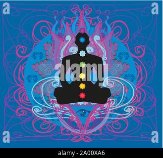 Man with third eye, psychic supernatural senses Stock Vector