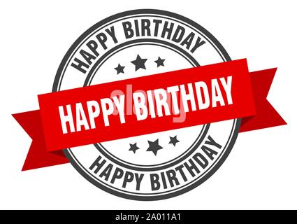 HAPPY BIRTHDAY red stamp Stock Photo - Alamy