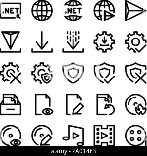 software ui icon set Stock Vector