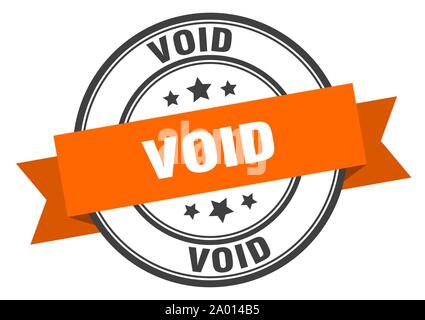 void label. void orange band sign. void Stock Vector