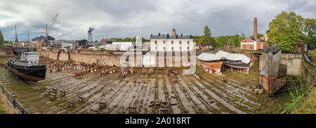 Abandoned shipyard on Suomenlinna Unesco Islands near Helsinki, Finland Stock Photo