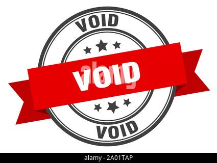 void label. void red band sign. void Stock Vector