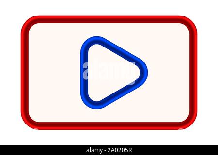 Vector illustration. Play icon with lights and shadows. Isolated. Stock Vector