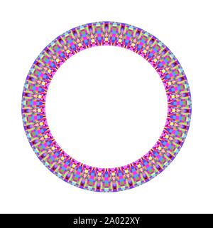 Geometrical mosaic round border - colorful circular vector design element Stock Vector