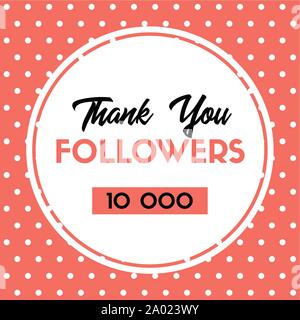 Thank you 10000 followers. Card for social media Stock Vector