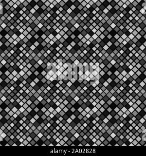 Dark grey geometrical square pattern background - abstract black and white vector graphic from diagonal squares Stock Vector