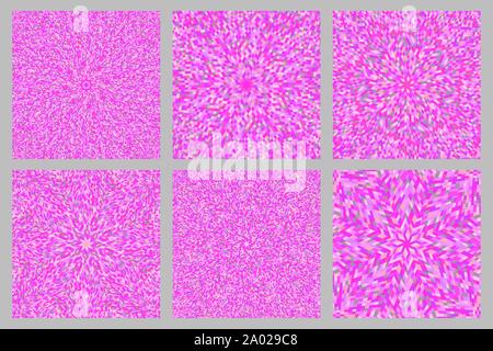 Dynamic circular tiled mosaic background set - hypnotic psychedelic abstract vector graphic design Stock Vector