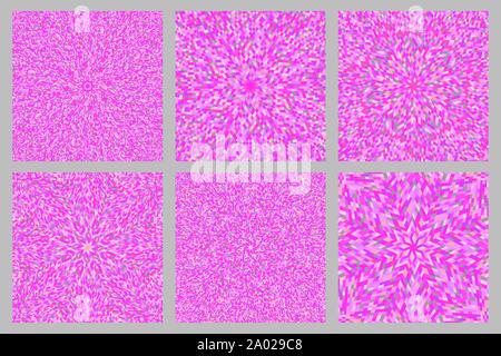 Dynamic circular tiled mosaic background set - hypnotic psychedelic abstract vector graphic design Stock Vector