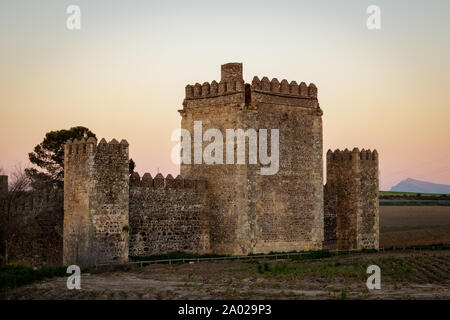 Castillo de Las Aguzaderas in Sevilla Spain at dawn Stock Photo