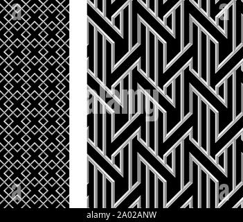 Vector illustration. Seamless metallic background with squares and diagonal lines. Stock Vector