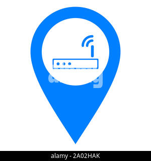 Router and location pin Stock Photo
