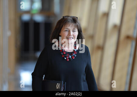 Edinburgh, UK. 19 September 2019.  Pictured: Jean Freeman MSP - Health Minister for the Scottish National Party (SNP).   Weekly session of First Ministers Questions at the Scottish Parliament. Credit: Colin Fisher/Alamy Live News Stock Photo