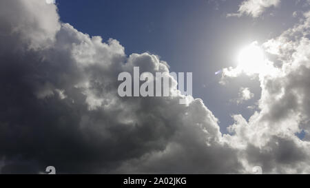 Sun breaking through storm clouds in Spain.CR2 Stock Photo