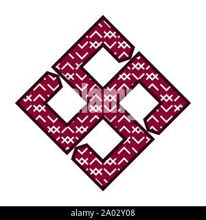 Ethnic baltic cross of fire ornamental symbol. Stock Vector