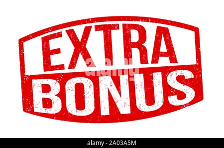 Extra bonus sign or stamp on white background, vector illustration Stock Vector