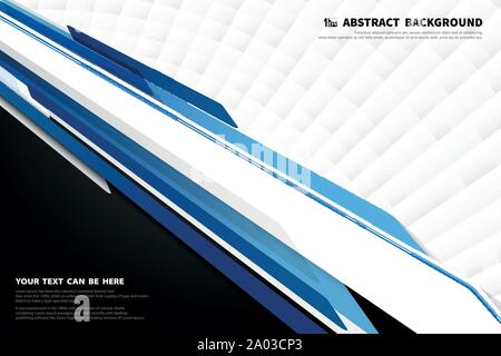 Abstract modern technology of blue and white template design decoration background. You can use for poster, artwork, print, cover, headline. Stock Vector