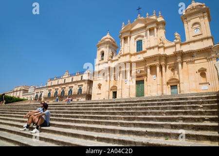 Cathedral of Noto and its flight of steps Stock Photo